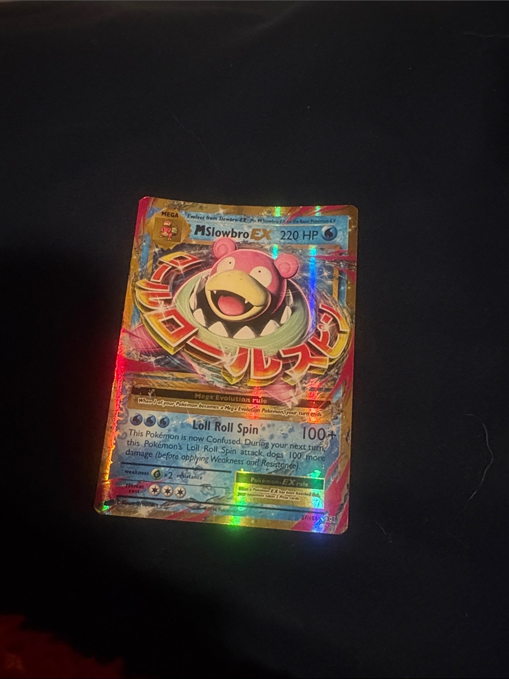 Pokemon Slowbro EX Holographic Card - Pink & Blue